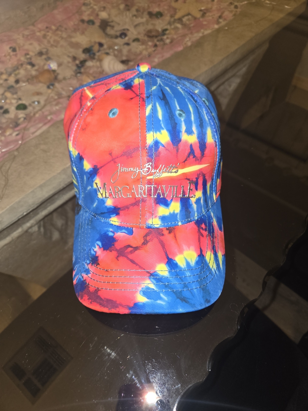Margaritaville Tie-Dye Cap in Blue, Red & Yellow
